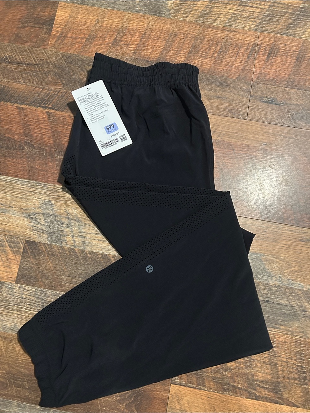 lululemon athletica Black Perforated Track Joggers